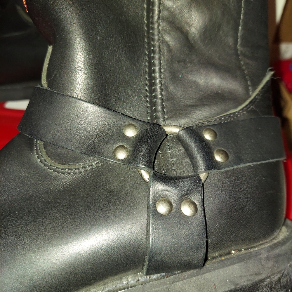 Vintage Harley-Davidson Women's Black Eagle Embroidered Harness Boots Size 9.5 - Picture 5 of 11